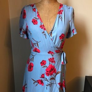 Forever 21 wrap dress maxi floral print ruffle